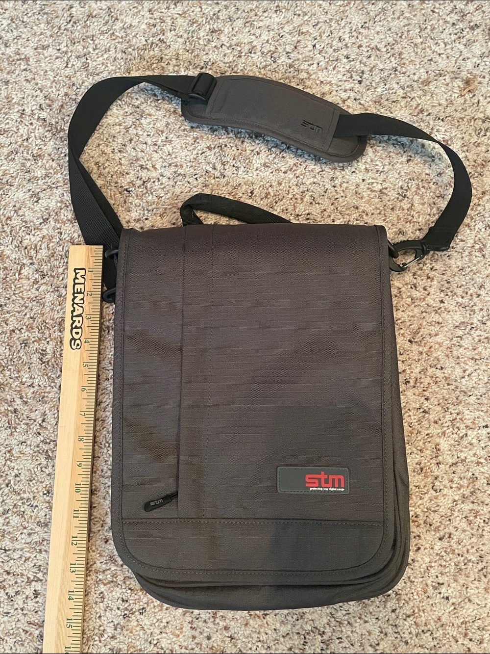 STM Black Crossbody Messenger Laptop Bag
